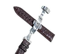 dayeer Correa de reloj de cuero para Tissot, accesorios de repuesto con hebilla plegable (Color : Brown Silver, Size : 20mm)