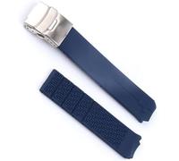 dayeer Correa de reloj deportiva de silicona para Tissot Touch T013 T047 t-sport T013420A T047420A T33 correa de reloj impermeable (Color : Blue silver1 20mm)