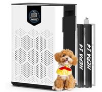 DAYETTE Purificadores de aire para el hogar con filtros HEPA H14, purificadores de aire para el hogar con prefiltros lavables hasta 3000 m², doble entrada de aire, monitor de calidad del aire, modo