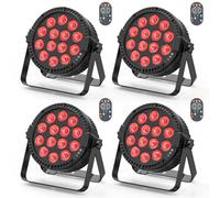 DayFlicker 4 Unidades de 14 x 6 W LED PAR Luz, 4 en 1 RGBW Disco Fiesta Etapa Luces con Control Remoto 4/8 CH Master-Slave Autopropulsado por Spotlight Adecuado para Festivales Club DJ Escena Boda