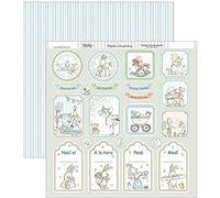 DAYKA Papel Etiquetas percentil, Dãa y Hora Nacimiento 30x30cm SCP-275, Azul, Regular