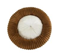 DAYKETNE Cama para Perros con Forma de Donut, Redonda y Grande, para Perros Grandes, Medianos y Pequeños, Nido Cálido para Cachorros, Cojín Lavable para Dormir,Coffee-120cm