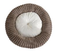 DAYKETNE Cama para Perros con Forma de Donut, Redonda y Grande, para Perros Grandes, Medianos y Pequeños, Nido Cálido para Cachorros, Cojín Lavable para Dormir,Brown-120cm