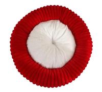 DAYKETNE Cama para Perros con Forma de Donut, Redonda y Grande, para Perros Grandes, Medianos y Pequeños, Nido Cálido para Cachorros, Cojín Lavable para Dormir,Red-120cm