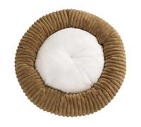 DAYKETNE Cama para Perros con Forma de Donut, Redonda y Grande, para Perros Grandes, Medianos y Pequeños, Nido Cálido para Cachorros, Cojín Lavable para Dormir,Khaki-120cm