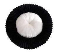 DAYKETNE Cama para Perros con Forma de Donut, Redonda y Grande, para Perros Grandes, Medianos y Pequeños, Nido Cálido para Cachorros, Cojín Lavable para Dormir,Black-120cm
