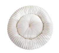 DAYKETNE Cama para Perros con Forma de Donut, Redonda y Grande, para Perros Grandes, Medianos y Pequeños, Nido Cálido para Cachorros, Cojín Lavable para Dormir,White-120cm