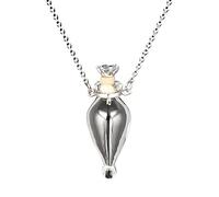 DAYLIGHE Collar de botella de vial de corazón transparente para cadena de acero para hacer un deseo para mujer, collar de vial de sangre