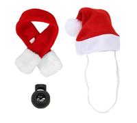 DAYLIGHE Conjunto de gorro y bufanda de Papá Noel modificable, disfraz de Navidad, caninos, fiesta, foto modificable, bufanda para perro, gorro de Papá Noel