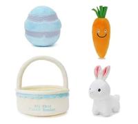 DAYLIGHE Easter Plush Toy Stuffed Animals Soft Realistic Rabbits Carrot Handheld Basket Cuddle Toy For Kids Holiday House Decors PP Cotton Stuffed Animals