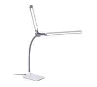 Daylight DuoPro™ - Lámpara de Escritorio LED Doble Cabeza - Pantallas Antirreflejos, IRC 95+, 6000K, Brillo Ajustable, Lámpara de Lectura de Mesa para Oficina, Diseño Moderno, Enchufe Europeo