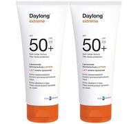DAYLONG | Leche extrema SPF 50+ | Protección muy alta | Fórmula liposomal de alta tolerancia | Textura de leche no grasa y no pegajosa | Extremadamente resistente al agua | Sin fragancia | Juego de 2