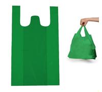 Daymand | Bolsas de Plástico Reutilizables y Recicladas de Color Verde y paquete de 50 uds | Bolsas con Asas de Galga 200 y una medida 42x53 cm de la bolsa desplegada
