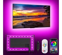 Daymeet Luces de TV, iluminación LED de 5 m para TV de 55 a 75 pulgadas, sincronización de música RGB, retroiluminación de TV LED, luces de TV que cambian de color, tira con mando a distancia