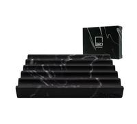 DAYONE - Jabonera Rectangular de mármol Negro con Bordes ahorradores de jabón y pies Antideslizantes, Bandeja de jabón para baño, Fregadero, Cocina y SPA