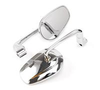 DAYOTIE 2 Piezas/par De Espejos Retrovisores Universales para Motocicleta De 8 Mm Y 10 Mm Espejos Laterales para Manillar De Motocicleta Espejos Retrovisores Moto(Silver)