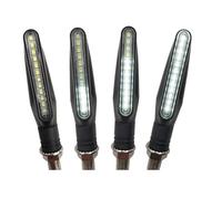 DAYOTIE Compatible con para Z900 para Z1000 para Kle 650 Luces De Señal De Giro para Motocicleta Luces Intermitentes De Agua Que Fluyen Lámpara Impermeable Motocicleta Intermitentes(White,2 Pairs)