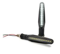 DAYOTIE Compatible con para Z900 para Z1000 para Kle 650 Luces De Señal De Giro para Motocicleta Luces Intermitentes De Agua Que Fluyen Lámpara Impermeable Motocicleta Intermitentes(White,1 Pair)