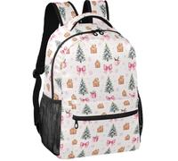 Daypack - Mochila de tela de sarga de estilo moderno, ligera para adolescentes de 7 a 18 años, Blush Bows Cute Coquette Christmas Y2k Clean Girl Aesthetic, Medium, Mochila de día