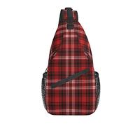 Daypack Sling Bag Black White Checked Lotus Chest Bag Diagonally Classic Crossbody Bandolera