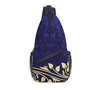 Daypack Sling Bag Black White Checked Lotus Chest Bag Diagonally Classic Crossbody Bandolera