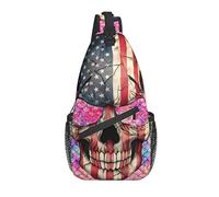 Daypack Sling Bag Colorful Flame Skull Chest Bag Diagonalmente Classic Crossbody Bandolera