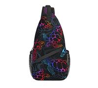 Daypack Sling Bag Psychedelic Sea Turtle Pecho Hombro Mochila Elegante Bandolera Bandolera