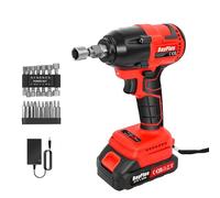 DayPlus Llave de impacto sin escobillas de 21 V con 1 batería de 1,5 Ah, llave de impacto de cable de 320 Nm, velocidad variable de 0-2300 rpm, cargador rápido, 14 enchufes