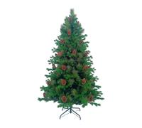 Dayron Árbol de Navidad Artificial Verde Otawa con Piñas Decorativas y Base Metálica Dayron