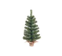 DAYRON - Mini Árbol de Navidad Artificial Verde de 60 cm con 60 Ramas Frondosas y Base de Yute Natural, Ideal para Mesas y Espacios Pequeños