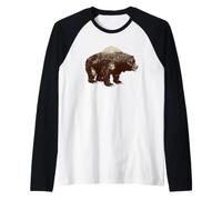Days Gone Bear-Shaped Forest Landscape Vintage Logo Camiseta Manga Raglan