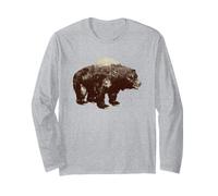 Days Gone Bear-Shaped Forest Landscape Vintage Logo Manga Larga