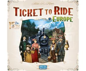 Days of Wonder Ticket to Ride Europe Edición 15 Aniversario [Exclusivo de Amazon] | Juego de Mesa | A Partir de 8 años | 2-5 Jugadores | Tiempo de Juego Promedio de 30-60 Minutos
