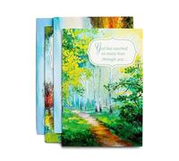 DaySpring - Church Needs King James Version - Bienvenido a nuestra iglesia - 4 surtido de diseño con escritura - 12 tarjetas y sobres en caja (J1033)