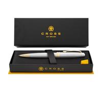 Dayspring Pens Bolígrafo con cruz grabada | Bolígrafo de regalo personalizado Cross Bailey Medalist - Cromo con borde dorado, regalo ejecutivo grabado personalizado.