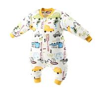 Daysskk Saco de dormir con pies, saco de dormir de invierno para bebé, con perneras, 3-4 años, saco de dormir para bebé, invierno, con mangas extraíbles, saco de dormir con piernas, 2,5 tog, con pie,