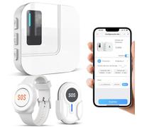 Daytech WiFi Tuya Avisador Personas Mayores,Boton Emergencia Ancianos,Boton Llamada Emergencia,Ideal para Seres Queridos Que Necesitan cuidados en casa (Blanco 2-1)