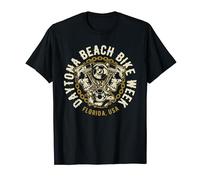Daytona Beach Bike Week Motocicleta Motor Skull Diseño Camiseta