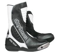 Daytona Strive GTX Gore-Tex Botas de moto impermeables, negro-blanco, tamaño 38 para Hombres