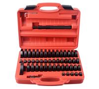 DAYUAN Juego de 52 piezas de discos de montaje para rodamientos de rueda, juntas de sellado radial, casquillos, copas, gomas, extractor, pieza de presión, juego de instalación para prensar 18-65 mm