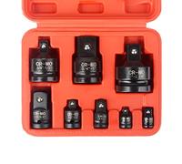 DAYUAN Juego de 8 adaptadores de enchufe de impacto, reductor de adaptador de acero al molibdeno cromado de 1/4 3/8 1/2 3/4 pulgadas, unidad cuadrada hembra a macho