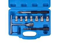 DAYUAN Juego de escariadores para asientos de inyectores diésel, 10 piezas, compatible con Delphi Bosch BMW MERC CRD PSA Ford Fiat