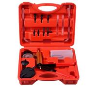 DAYUAN Juego de probador de bomba de vacío de mano automotriz, kit de bomba de vacío de purga de frenos con medidor de vacío y adaptadores