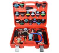 DAYUAN Kit universal de probador de presión de radiador de 28 piezas, juego de probador de presión de refrigerante, herramienta de recarga de vacío para sistema de refrigeración (rojo)