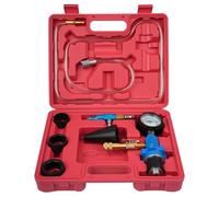 DAYUAN Sistema de enfriamiento Kit de purga y recarga de vacío de refrigerante Llenador neumático automotriz anticongelante con 4 tamaños Adaptador Caso Manguera