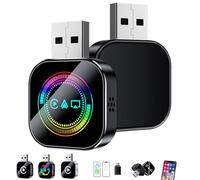 Dayyearn 2026 Upgrade 3 in 1 Screen Mirror iOS Phone, Wired to Wireless Screen Mirroring Carplay Adapter for Car, Plug and Play (Colorful A for Android)