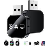 Dayyearn 2026 Upgrade 3 in 1 Screen Mirror iOS Phone, Wired to Wireless Screen Mirroring Carplay Adapter for Car, Plug and Play (Black for Android)