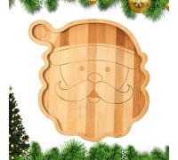 Dayysiuy Tablero De Servir Navideño,Bandeja de Madera para Queso y Embutidos | Vajilla Decorativa Para Postres Frutas Fiestas Cumpleaños Bodas