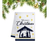 Dayysiuy Toallas De Cocina con Diseño De Navidad,Paño Festivo del Nacimiento,Toalla para Secar Las Manos De Forma Cómoda | para Hogar Familia Fiesta Decoración Diaria Vacaciones Mujeres Hombres