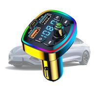 Dayysiuy Transmisor FM para Automóvil | Adaptador con Pantalla LED | Adaptador de Audio y Música con Carga Rápida de 2 Puertos - para Teléfono Móvil, Ordenador, Radio de Automóvil, Música y Viaje